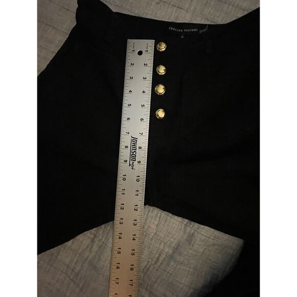 English Factory Culotte Pants - Sz M - Gold Button - Wide Leg Midi Rise - NWOT - Picture 10 of 15
